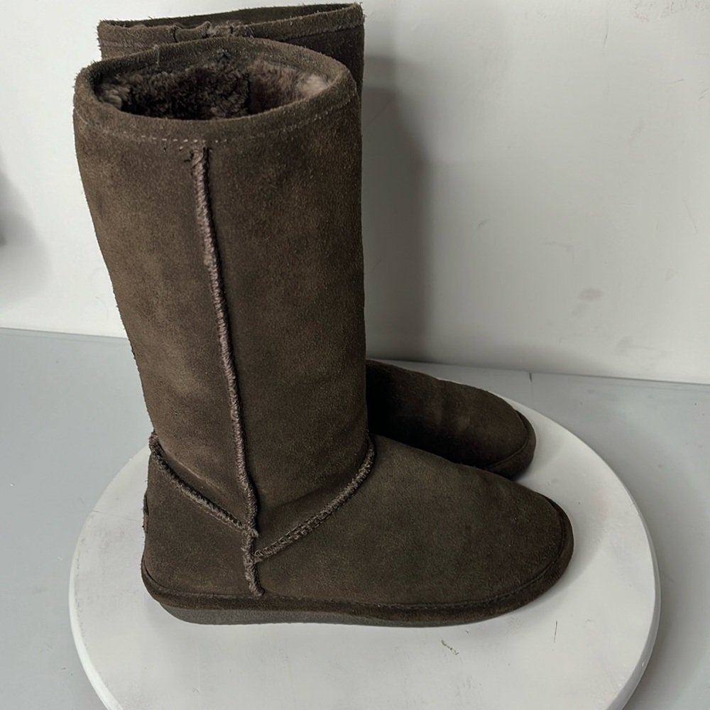 Bjorndal leather & sheepskin lined brown boots Sz 7